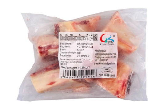 Diced Beef Marrow Bones 1.5kg (Halal on Request)