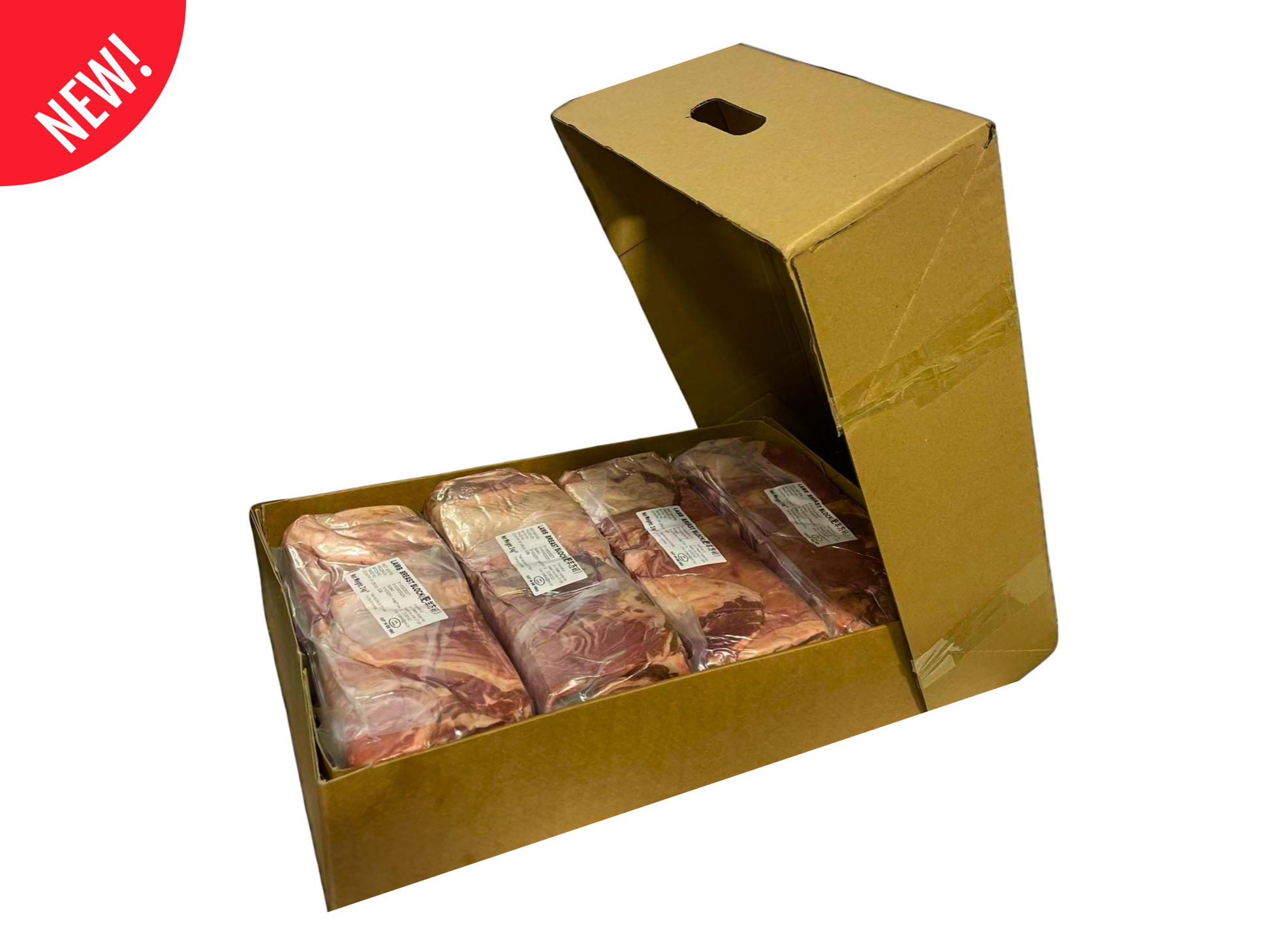 Kinda Lamb Breast Block – 1 × 8 × 3kg case, halal on request, wholesale frozen lamb.